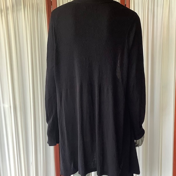 Olivia Sky Women's Black Open Long Cardigan 100% Rayon Knit Size 2X - Picture 3 of 9